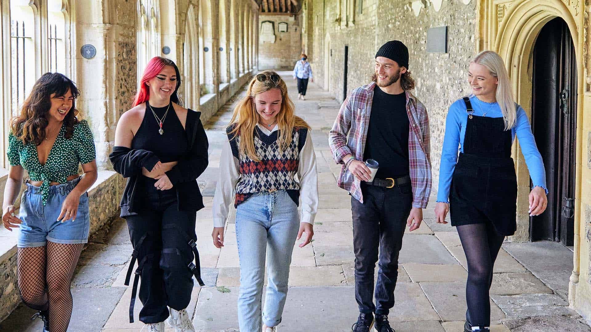 Students walking through Cloisters